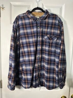 Legendary Whitetails Navy, Gray and Orange Plaid Button-Down Shirt